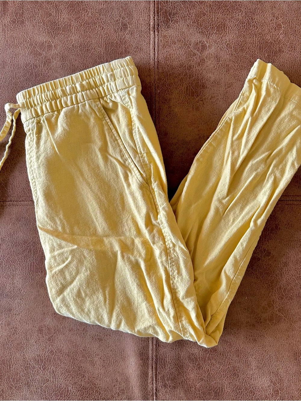 GAP Lemon Yellow Linen Capris